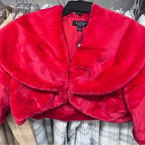 Laundry by Shelli Segal Vibrant Red Teddy Jacket